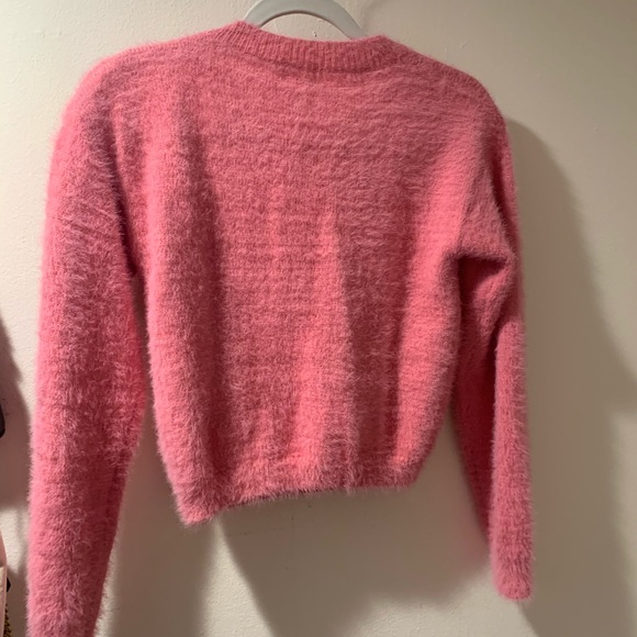 Fuzzy & soft pink superdown sweater - Picture 3 of 3